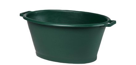Bassine ovale, 70 litres, plastique, vert