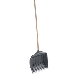 Sneeuwschep met houten steel, breedte: 460 mm, grijs