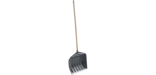 Snow shovel with wooden handle, width: 460 mm, gray