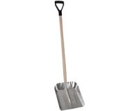 Schep met houten steel, breedte: 360 mm, zilver