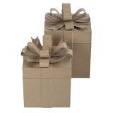 Boîte cadeau en papier mâché, cubique, set de 2