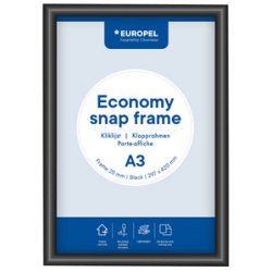 Cadre porte-affiche Economy, A1, 25 mm, noir