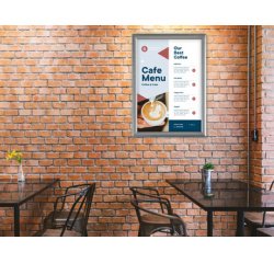 Cadre porte-affiche, A4, 25 mm, argent