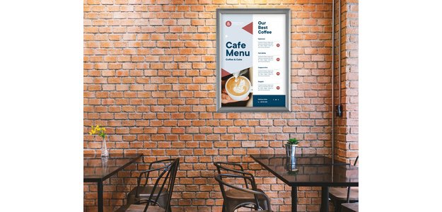 Cadre porte-affiche, A4, 25 mm, argent