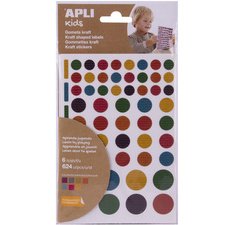 Gommettes 'Rond', kraft nature, en sachet