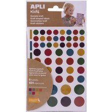 Gommettes 'Rond', kraft nature, en sachet