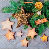 CACTUS Serviette à motif de Noël 'Étoiles'
