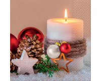 Serviette à motif de Noël 'Bougies'