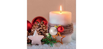 CACTUS Serviette à motif de Noël 'Bougies'