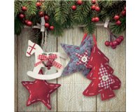 Serviette à motif de Noël 'Décorations de sapin'