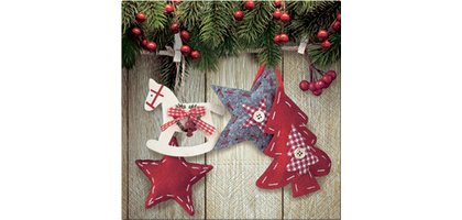 CACTUS Serviette à motif de Noël 'Décorations de sapin'