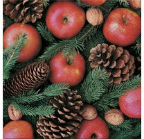 Servet met kerstmotief 'Appels'