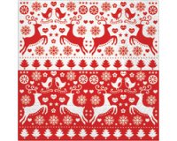 Serviette à motif de Noël 'Cerfs'