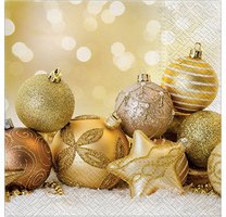 Servet met kerstmotief 'Kerstballen'