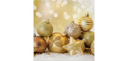 CACTUS Serviette à motif de Noël 'Boules de Noël'