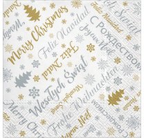 Serviette à motif de Noël 'Merry Christmas'