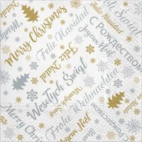 Serviette à motif de Noël 'Merry Christmas'