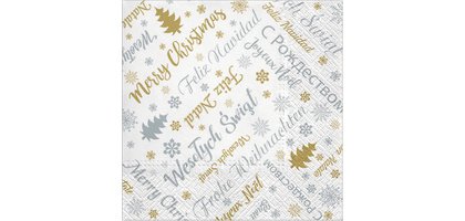 CACTUS Serviette à motif de Noël 'Merry Christmas'