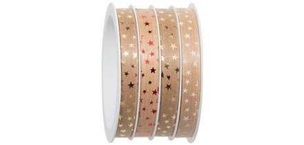 Bolduc sur bobine multiple, 4 rubans, naturel