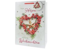 Kerstcadeauzak '3 sneeuwpoppen', groot