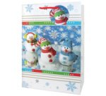 Sac cadeau de Noël '3 bonshommes de neige', grand