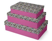 Set de boîtes cadeau 'Léopard', 3 pièces