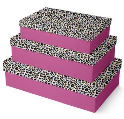 Set de boîtes cadeau 'Léopard', 3 pièces