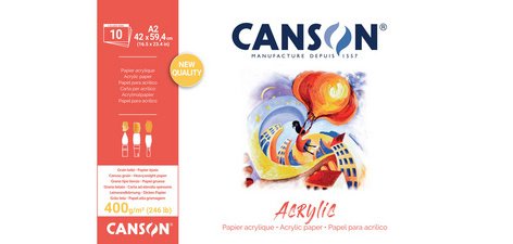 Bloc papier dessin 'Acrylic', 420 x 594 mm, 400 g/m2