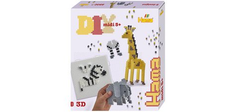 Hama Perles à repasser midi 'Safari', coffret cadeau, 3D