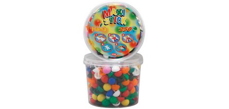 Hama Maxi Stick Perles à piquer, dans un pot, 250 pièces