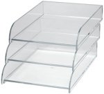 Corbeille à courrier acrylique, A4, transparent