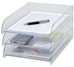 Corbeille à courrier acrylique, A4, transparent