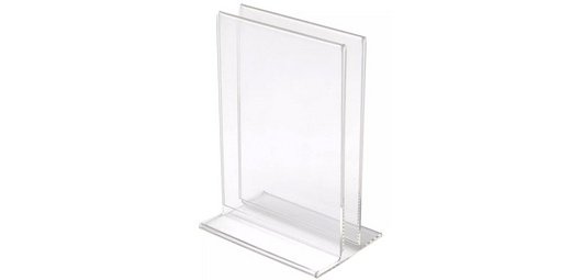 Brochure & menu holder, A4 portrait, transparent