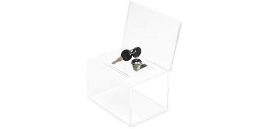 Promotionele urne, van acryl, afsluitbaar