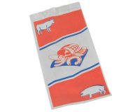 Sachet à viande, imprimé bicolore, blanc