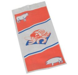 Zak voor vlees, tweekleurig bedrukt, wit