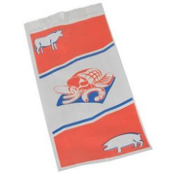 Sachet à viande, imprimé bicolore, blanc