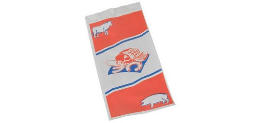 Sachet à viande, imprimé bicolore, blanc