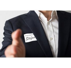 Étiquette porte-nom, 80 x 50 mm, blanc