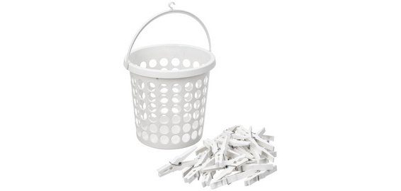 Corbeille pour pinces à linge SPRINGFIELD, blanc