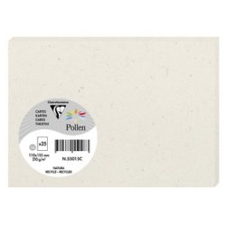 Carte simple Pollen collection Natura 100% recyclé 160 x 160 mm 210 g/m2 Blanc Natura - Paquet de 25