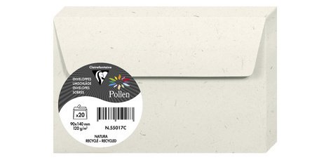 COLLECTION NATURA, Paquet de 20 enveloppes Pollen 114x162mm 120g/m2 - Natura