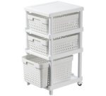 Étagère SEOUL 3 niveaux, incl. bacs de rangement