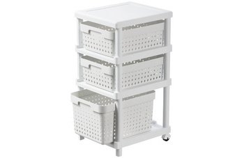 Étagère SEOUL 3 niveaux, incl. bacs de rangement