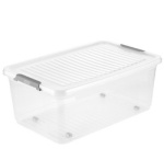 Boîte de rangement 'leo', 74 litres, transparent
