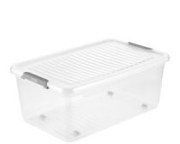 Boîte de rangement 'leo', 74 litres, transparent