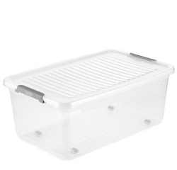 Boîte de rangement 'leo', 74 litres, transparent