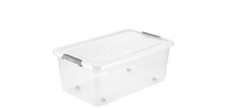 'Leo' storage box, 74 liters, transparent