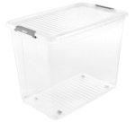 Boîte de rangement 'leo', 74 litres, transparent