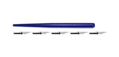 Porte-plume, incl. 5 plumes, bleu
